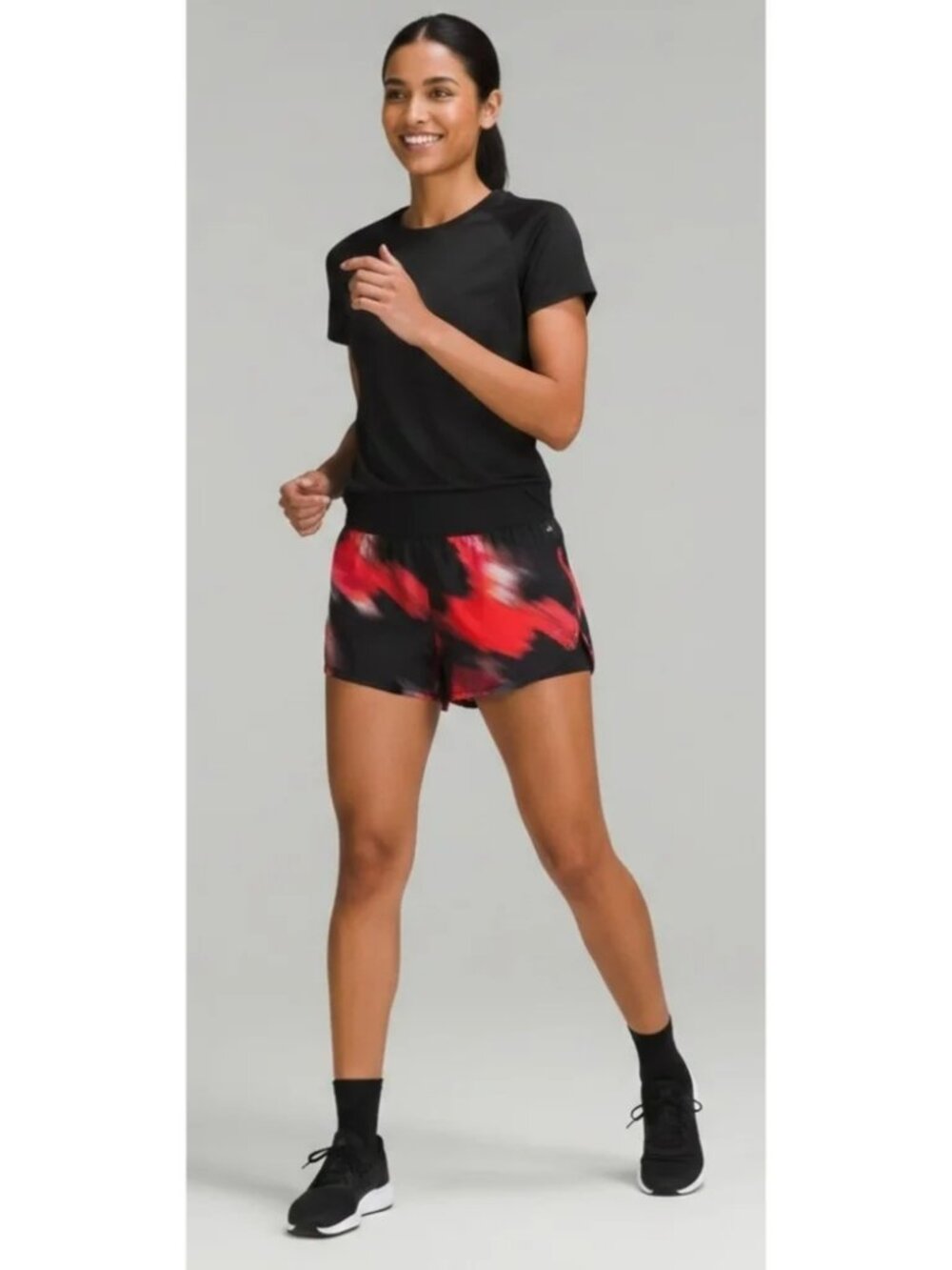 DSG Mid Rise Stride 3" Running Shorts Red Black Gray Size S